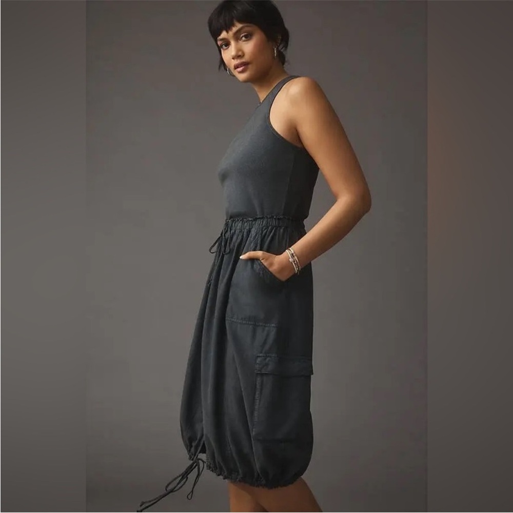 Daily Practice Be Bold Twofer Feminine Minimalist Cargo Tank Dress - Picture 2 of 10